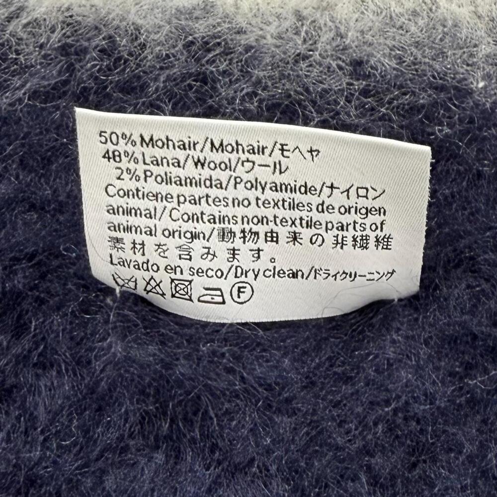 LOEWE 28003861 Mohair Wool Blend Leather Anagram Logo Patch Border Pattern Fr... - Picture 7 of 7